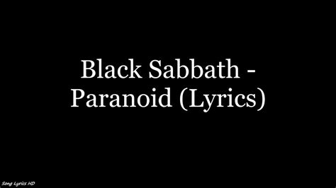 black sabbath paranoid lyrics meaning